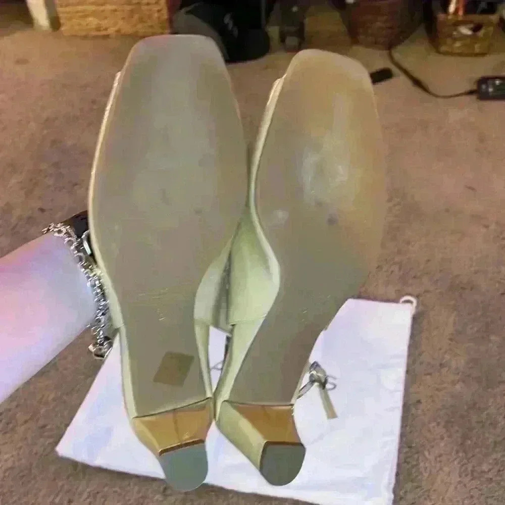 Dana Davis Womens Meadow Open toe Pump Slingback Heels Sandal Neutral 9.5 - Picture 5 of 6